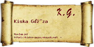 Kiska Géza névjegykártya
