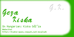 geza kiska business card